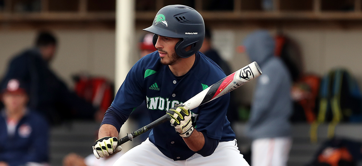 Dan Cacciola prepares to bunt.